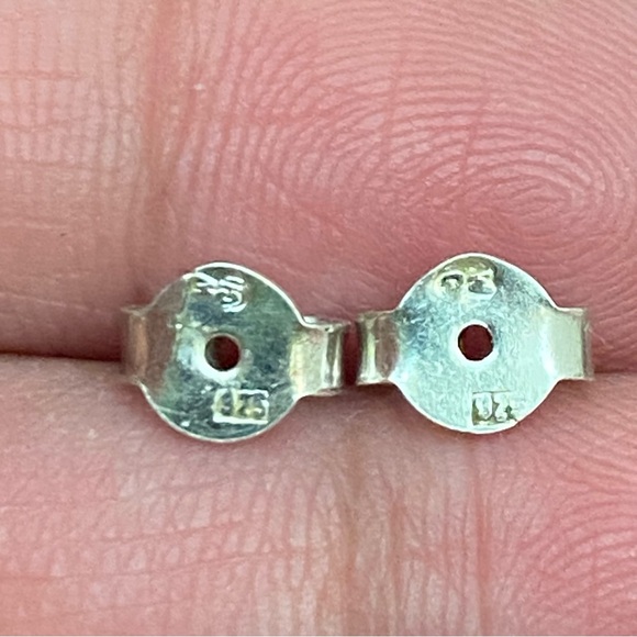 Vintage Sterling Silver Handcrafted Cabochon Oval Baltic Amber Earrings 7.4g - Picture 14 of 15